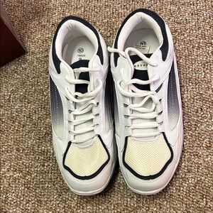 Men's White and Black Athletic Sneakers - Lightweight Comfort